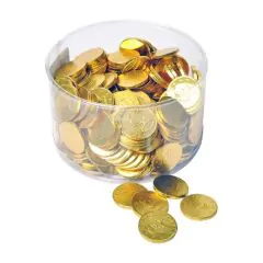 Guldmønter i Dåse Ø33 mm 270 stk