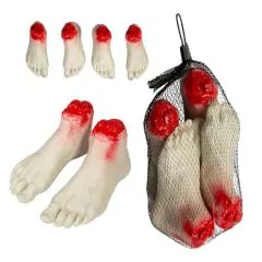 Halloween blodige fødder 4 stk.