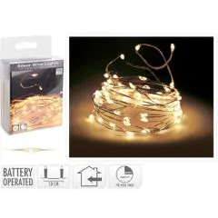 Lyskæde stålwire 100 LED